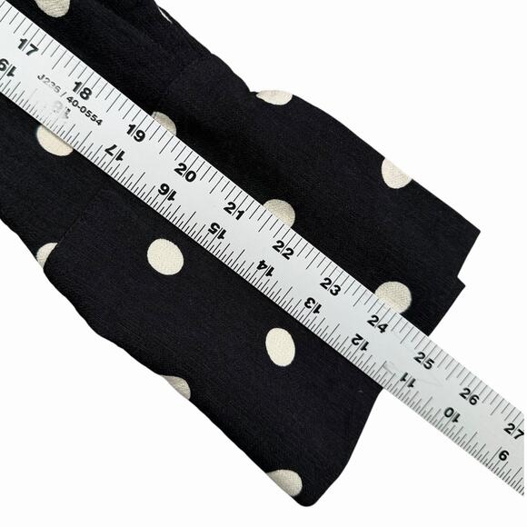 H&M Womens Wrap Dress Black White Polka Dot Midi Extra Long Sleeves Sz M - Picture 8 of 15